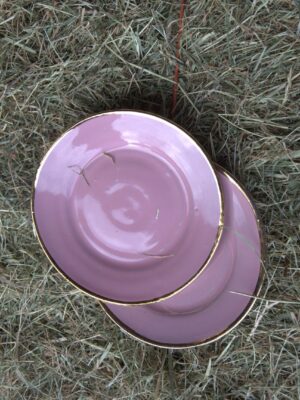 PINK GOLD CAKE PLATE