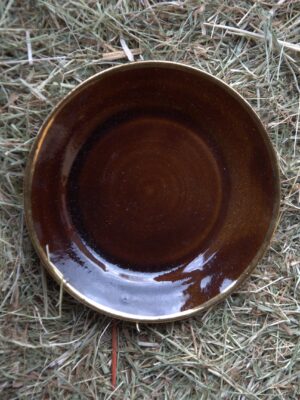 BROWN GOLD CAKE PLATE