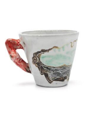 ESPRESSO CUP CORAL WITH SCARAB