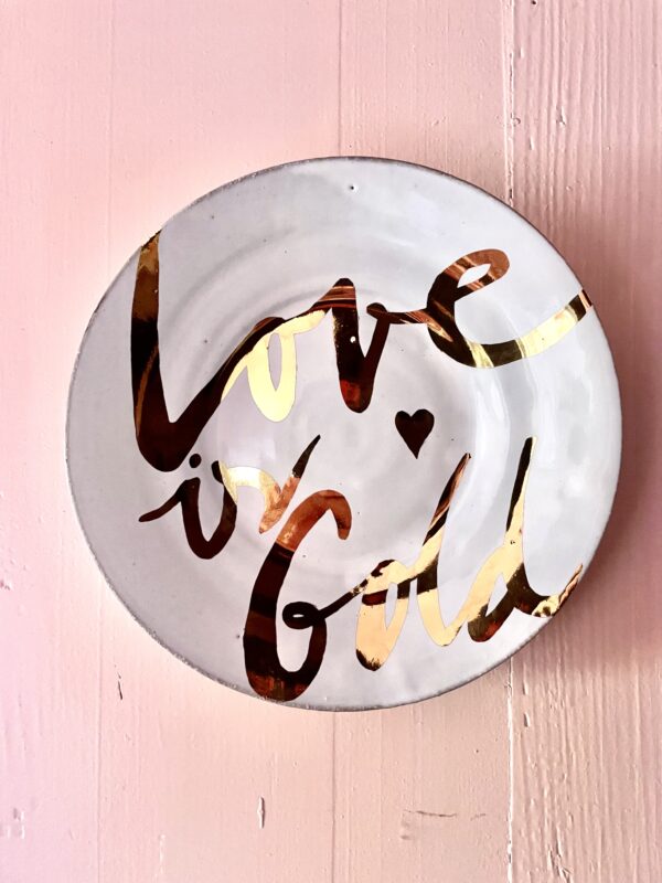 Love is Gold Cake plate