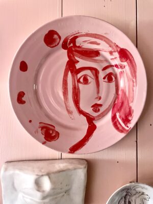 Red woman Dinner plate