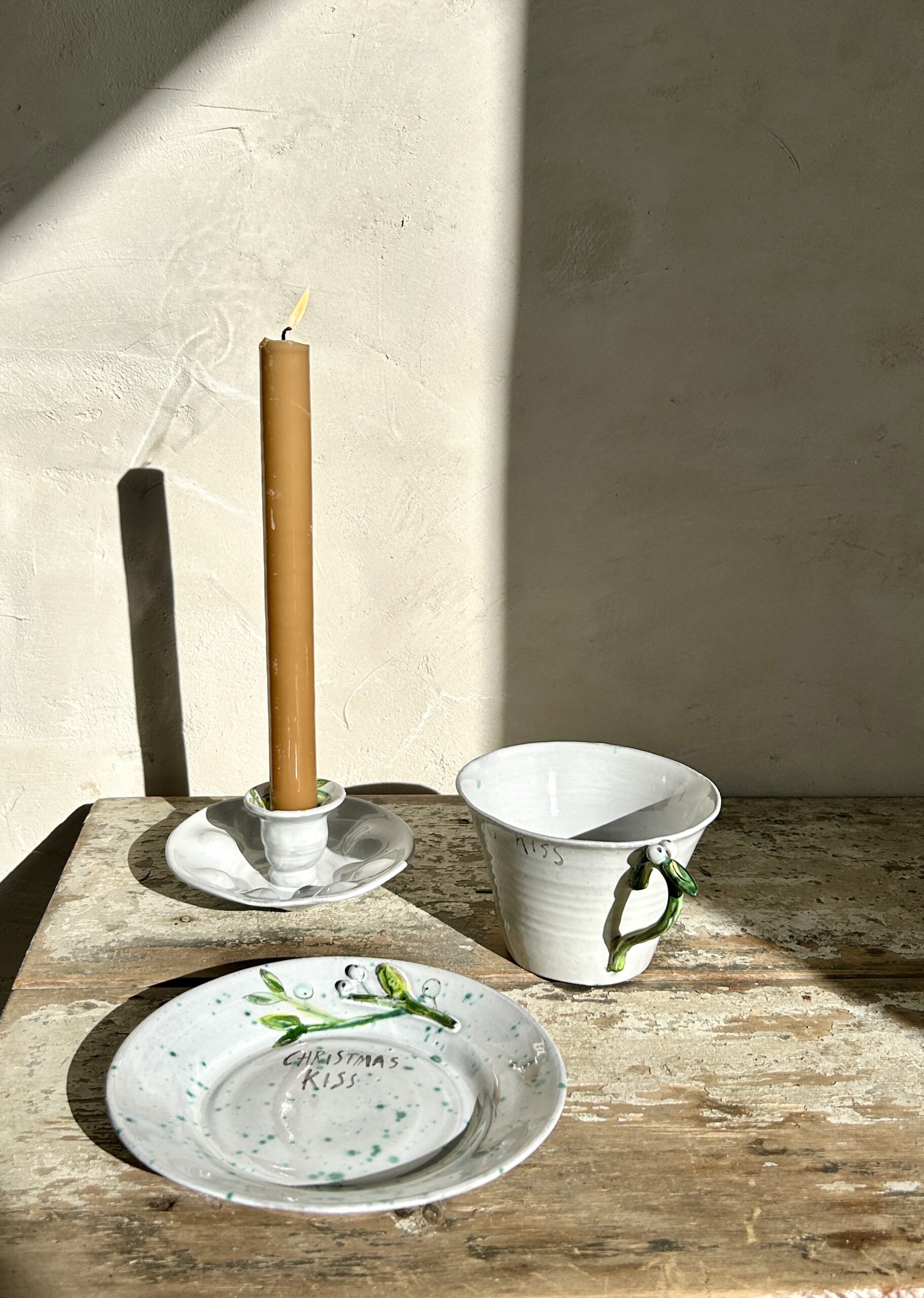 Christmas Kiss Candlestick